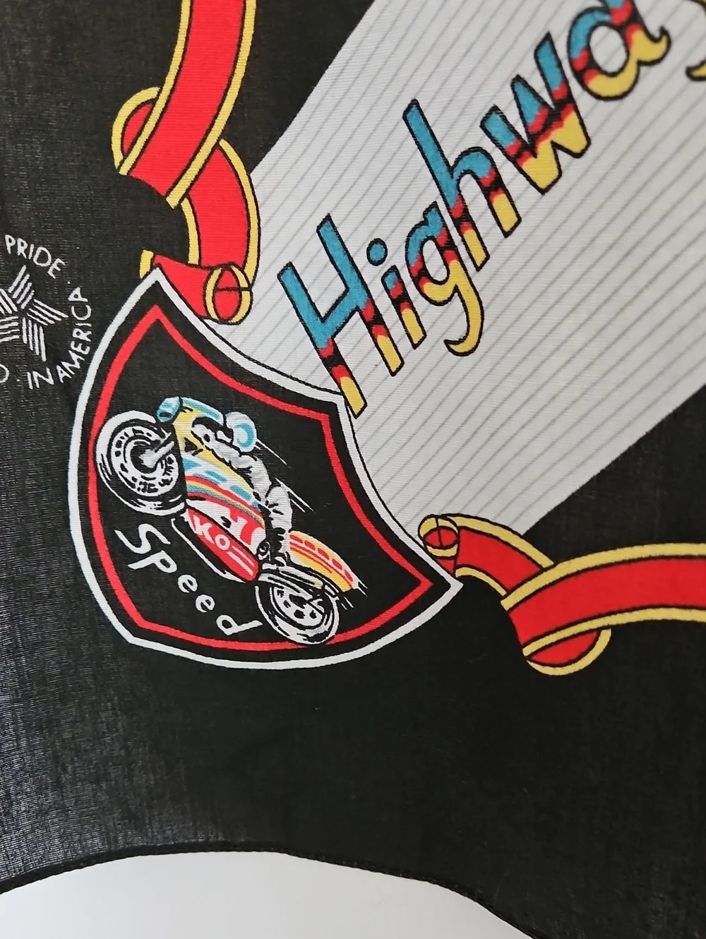 Vintage WamCraft Highway Speed Motorcycle Bandana USA